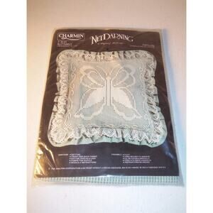 Charmin Net Darning Kit Butterfly Pillow #30-91 12"x12" Janlynn -0915T22